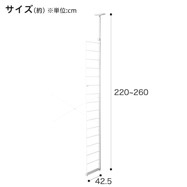 突っ張り壁面収納Nポルダディープ2連＋デスクセット(幅160cm　ホワイトウォッシュ) [4]