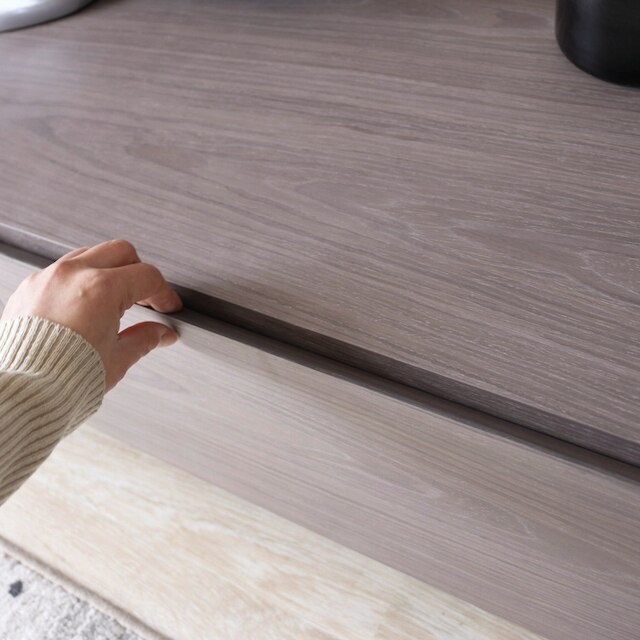 天然素材テレビボード (幅210cm GY) [4]