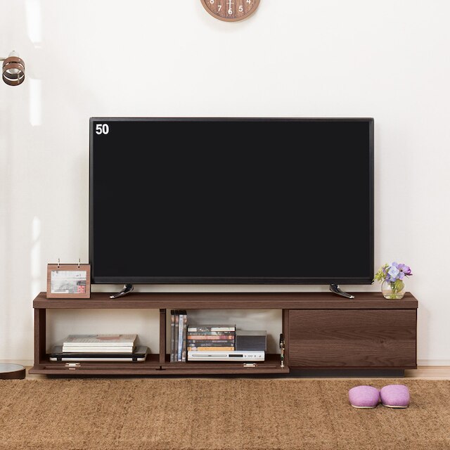 奥行30cmスリムテレビ台 (幅150cm DBR) [2]