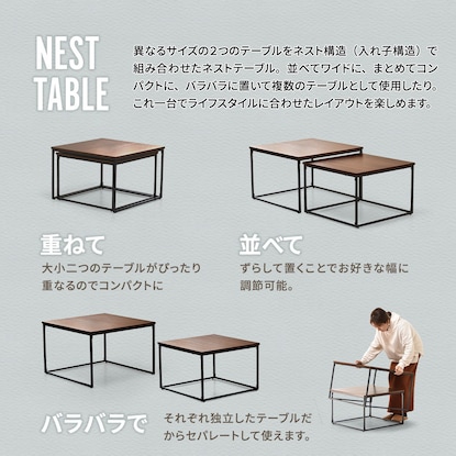 フレキシブルに使えるネストテーブル (WH) [3]