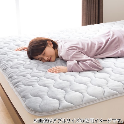 置くだけ簡単　敷きパッド　ダブル(NウォームWSP GY D A2212) [2]