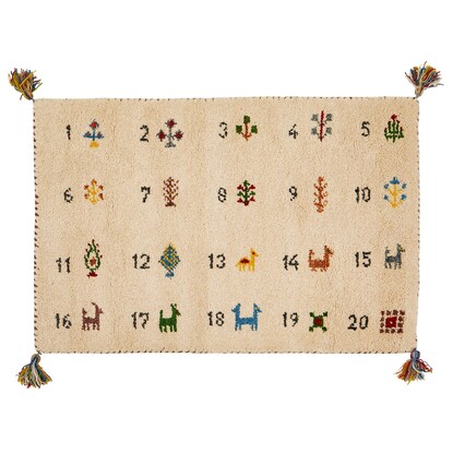 フロアマット(ギャベ60×90 ヌメロ 厚み2cm)　ＩＶ [2]