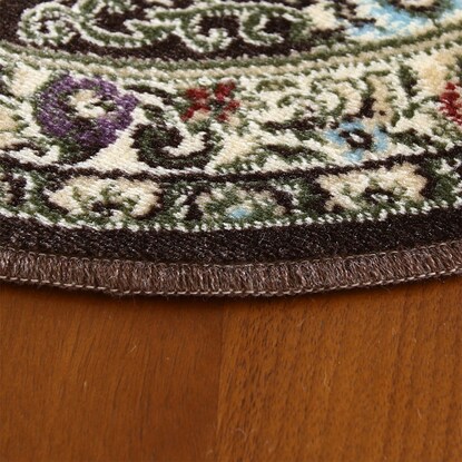 国産モケットマット　67×120cm楕円（LSN BR） [5]