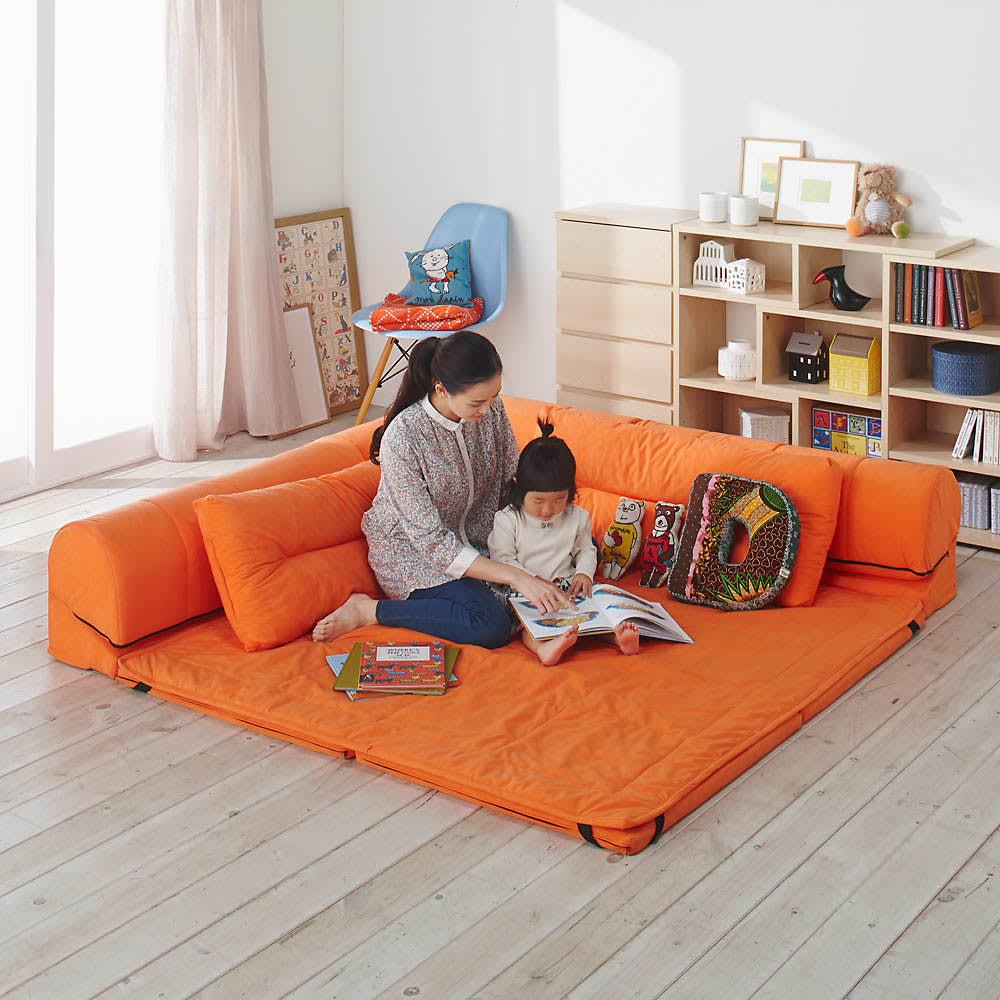 包まれるしあわせのクッション付きごろ寝ソファ 小（167×167cm） [2]