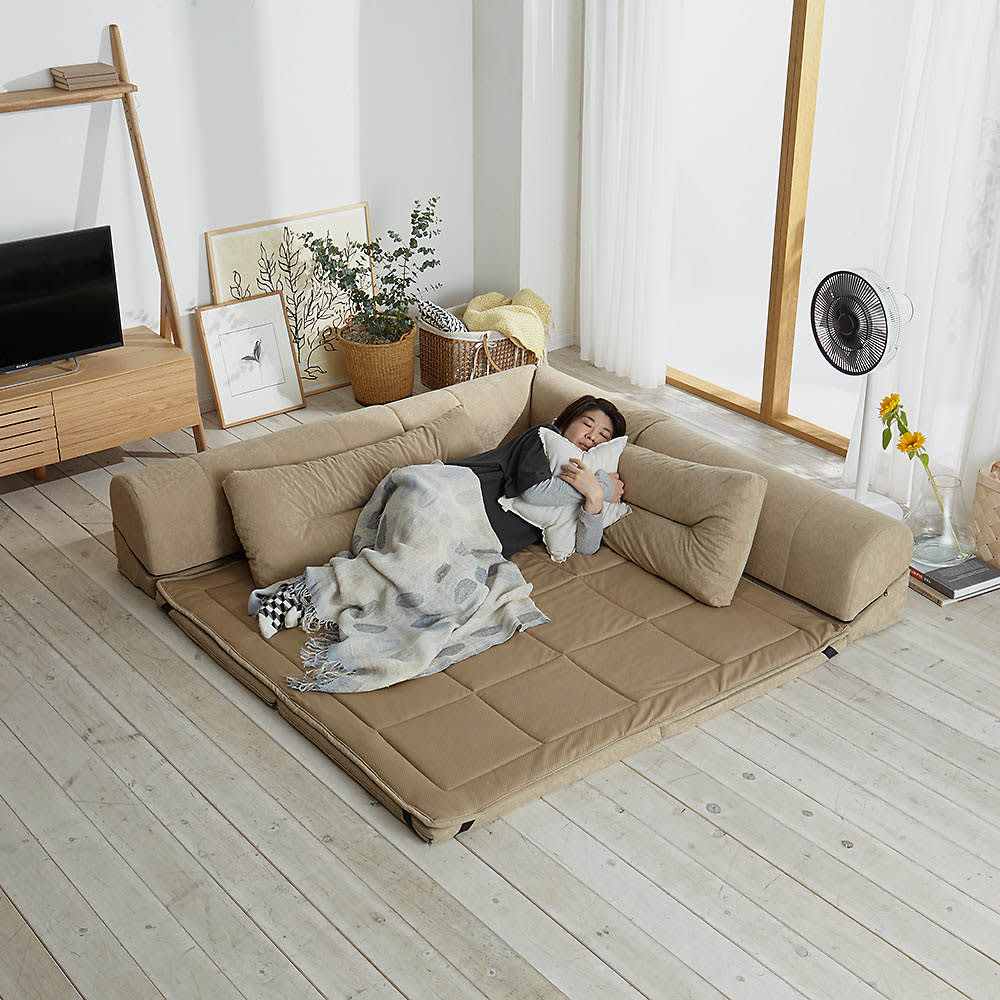 包まれるしあわせのクッション付きごろ寝ソファ 大（215×215cm） [3]