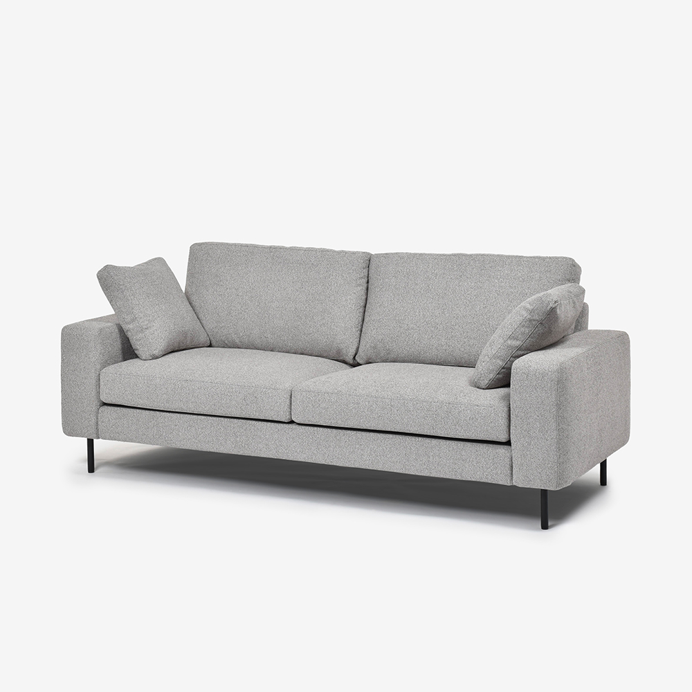 ソファ 2.5人掛け「デュオ3（2.5S）」幅202cm ミディアムバックタイプ ミディアム肘 布#4 S-ビリーブオッター（ライトグレー） 座面ミディアムタイプ 脚部全5種類【受注生産品】【セール対象品のため30%OFF】 [2]