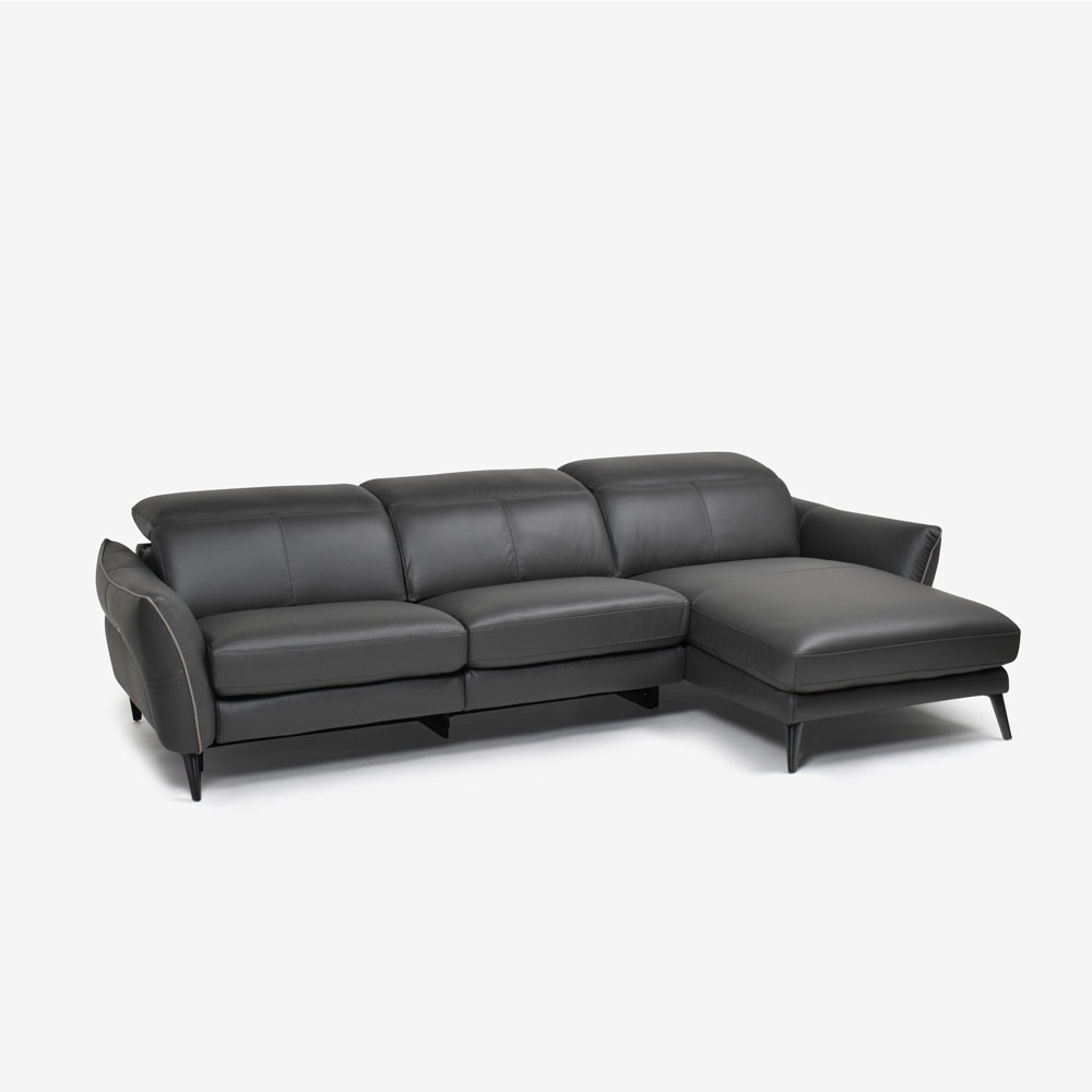 電動リクライニング カウチソファ 向かって右カウチ「L/S Motion 62（エルエスモーション62）」幅270cm 革シェールグレー色 #H-517E [3]