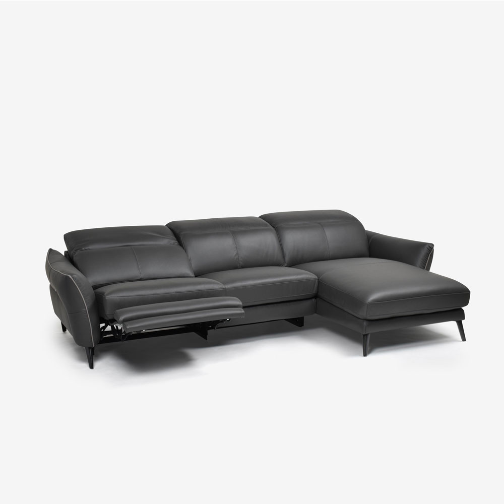 電動リクライニング カウチソファ 向かって右カウチ「L/S Motion 62（エルエスモーション62）」幅270cm 革シェールグレー色 #H-517E [4]