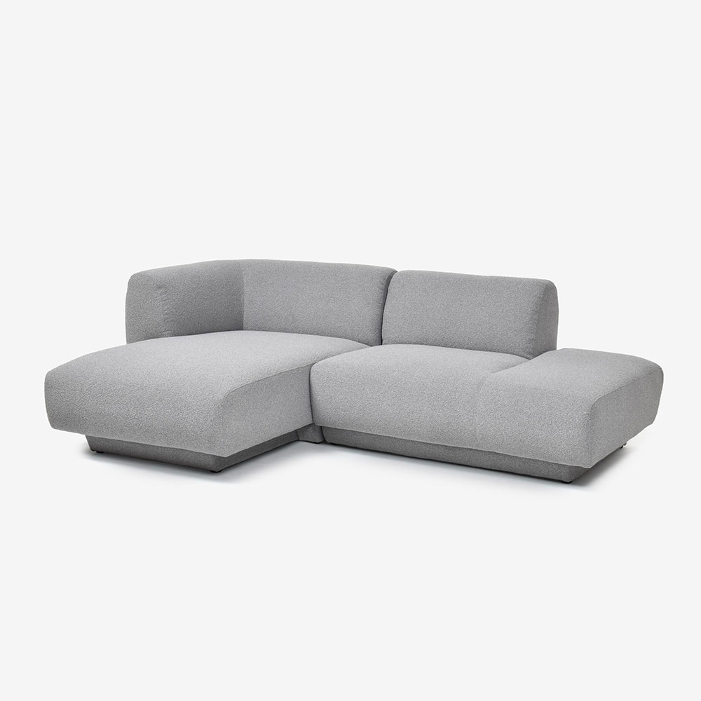 FaBBRica（ファブリカ）カウチソファ2点セット「FA-0669」片肘カウチ（向かって左肘）＋片肘カウチ背無し（向かって右肘）布#FA-2 FAB-VIS-451 アッシュ色 [2]