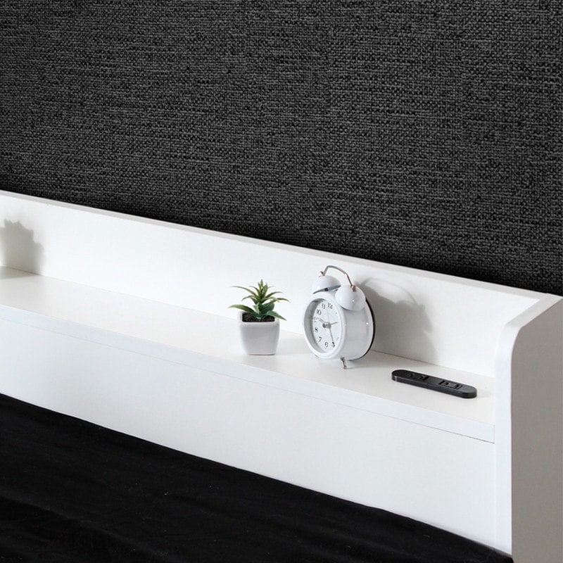 ヘッドボード付き ベッド/ラテ【Latte】Mスペースデザイン スタイリッシュベッド [5]