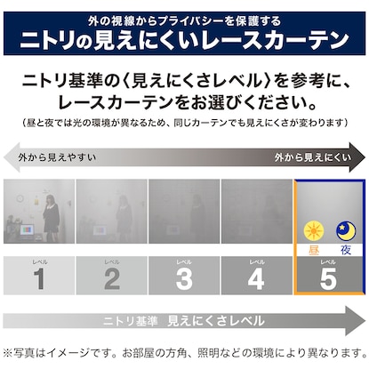 遮熱・遮像・採光156サイズレースカーテン エコナチュレ(WV 100×88×2) [3]