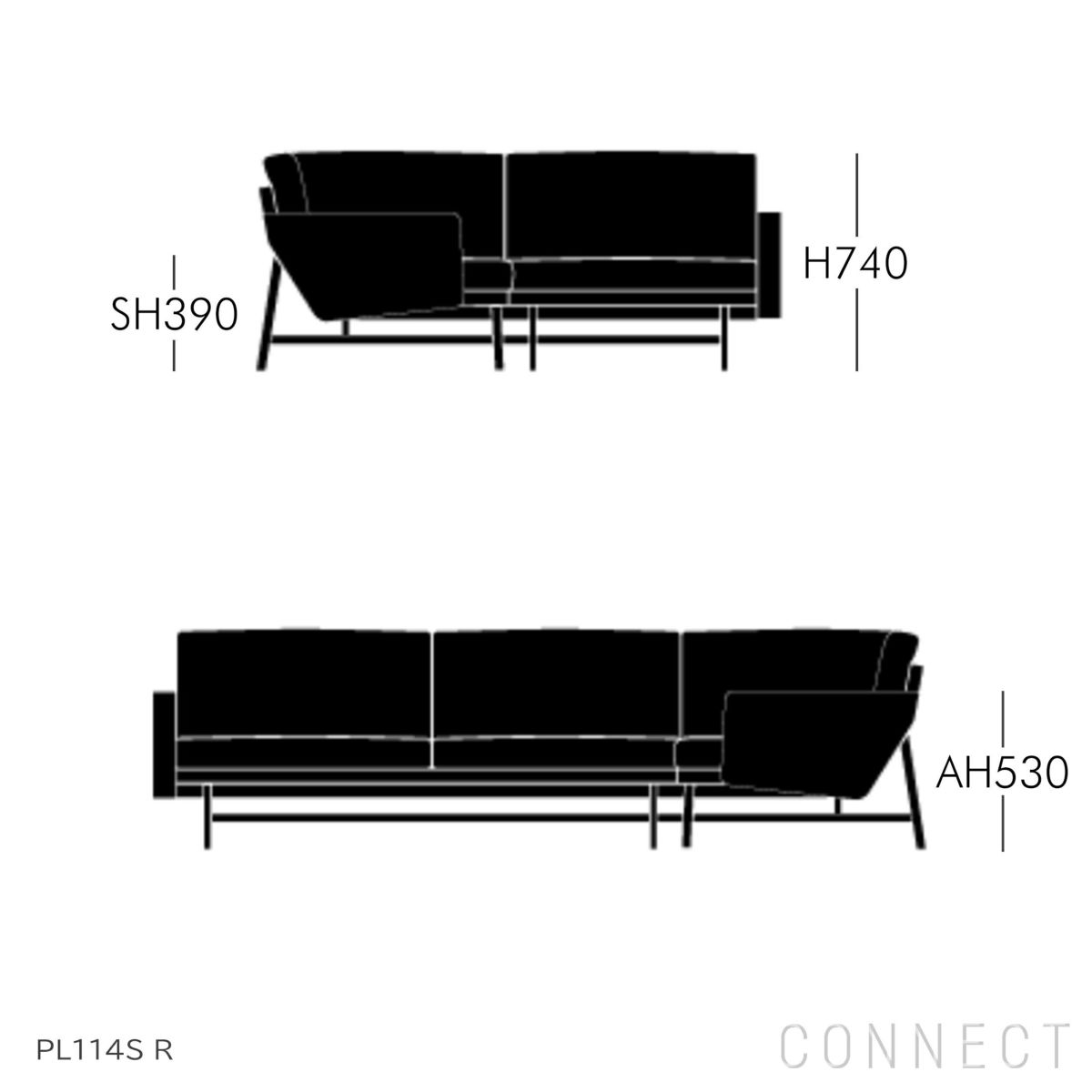 【ソファキャンペーン対象】FRITZ HANSEN（フリッツ・ハンセン） / LISSONI（リッソーニソファ） / PL114S R（右用） / 4シーター コーナーソファ / Sunniva 153（スニバ）ライトグレー《AJクッションプレゼント》 [4]