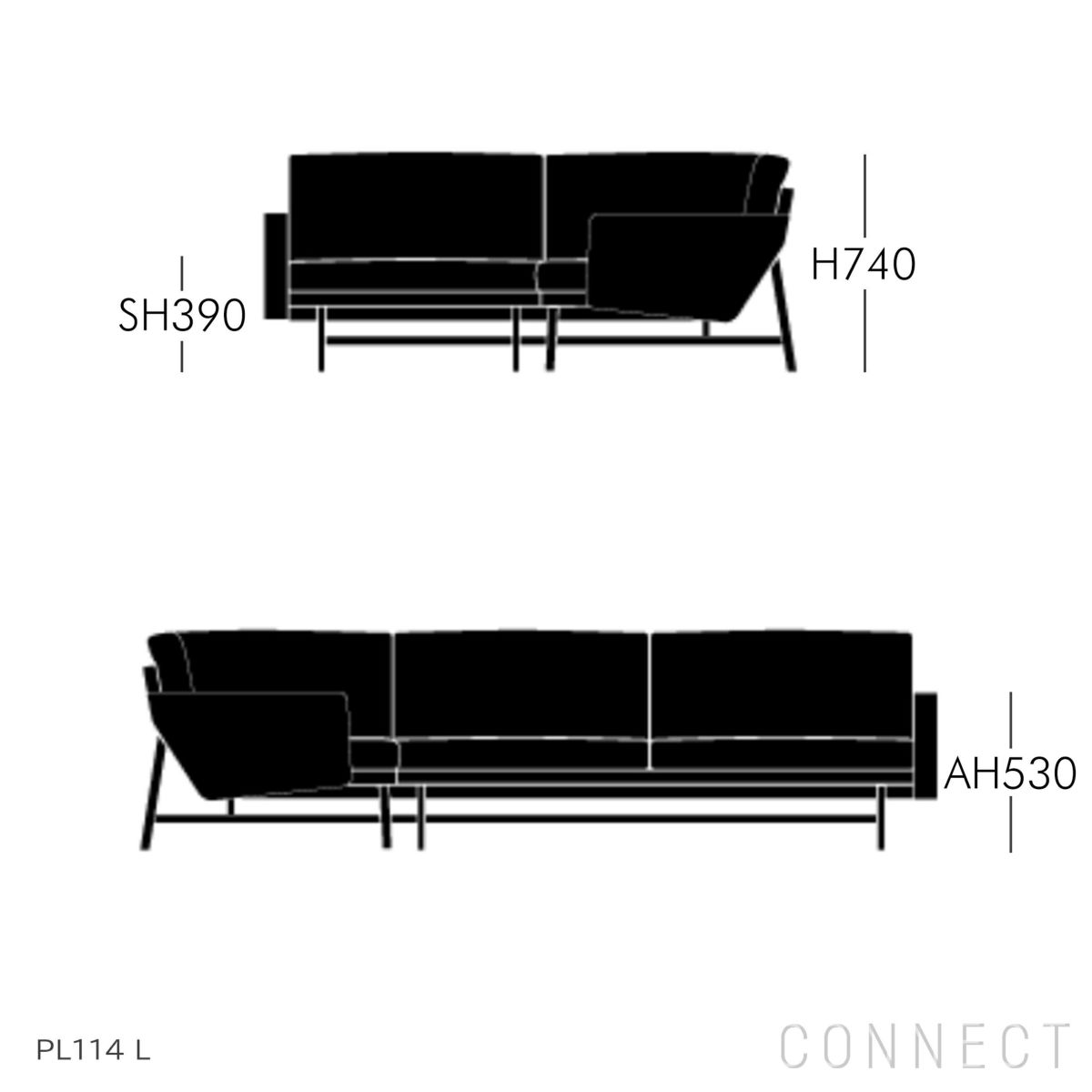 【ソファキャンペーン対象】FRITZ HANSEN（フリッツ・ハンセン） / LISSONI（リッソーニソファ） / PL114 L（左用） / 4シーター コーナーソファ / Sunniva 153（スニバ）ライトグレー《AJクッションプレゼント》 [4]