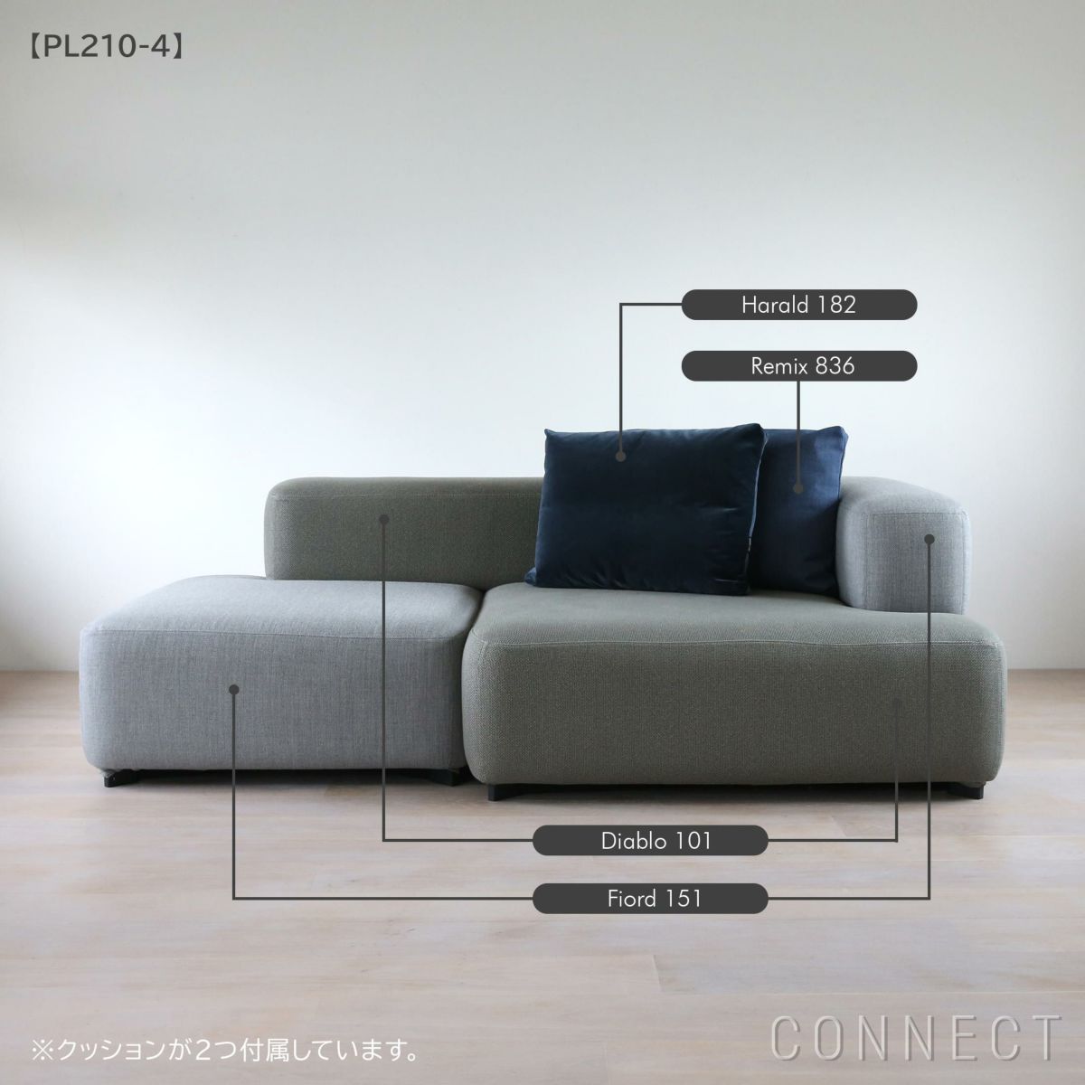 【ソファキャンペーン対象】FRITZ HANSEN（フリッツ・ハンセン） / ALPHABET SOFA（アルファベットソファ） / PL210-3 PL210-4 / DIABLO FIORD / W2100【大草直子セレクション】《AJクッションプレゼント》 [2]