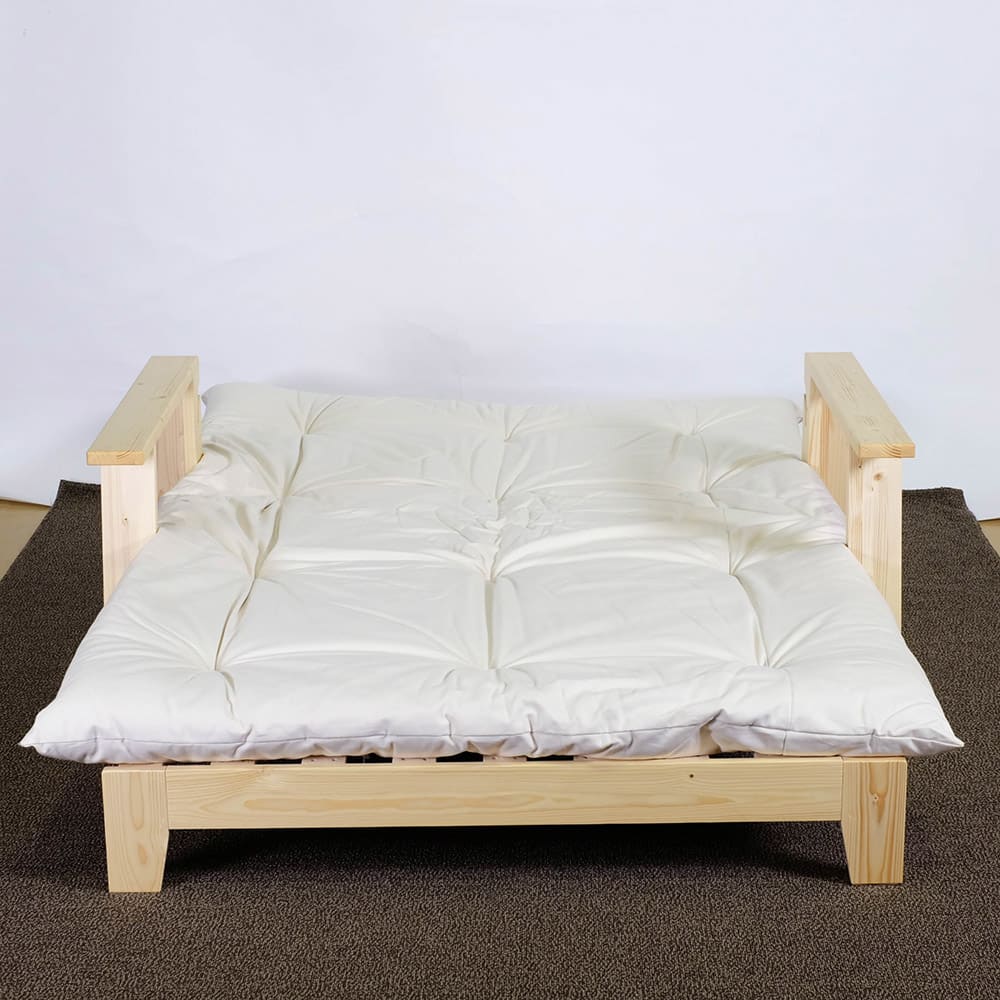 パイン天然木の縦伸縮３WAYソファベッド [2]