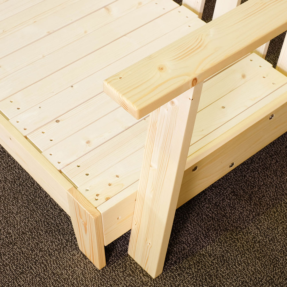 パイン天然木の縦伸縮３WAYソファベッド [4]