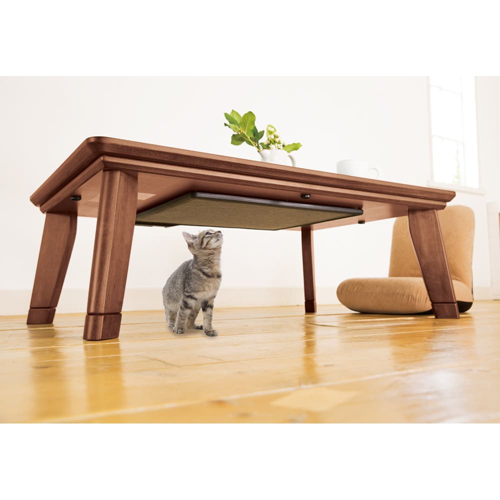 【1正方形】80×80cm 木の風合いで選べる平面パネルこたつテーブル