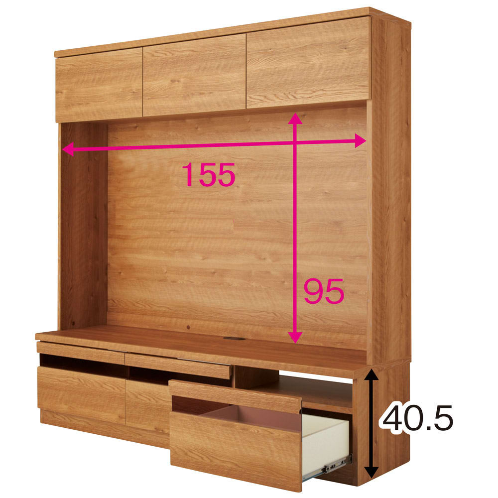 テレビ台 幅159.5奥行166.5cm 【天然木調ハイバックシリーズ 】 [3]