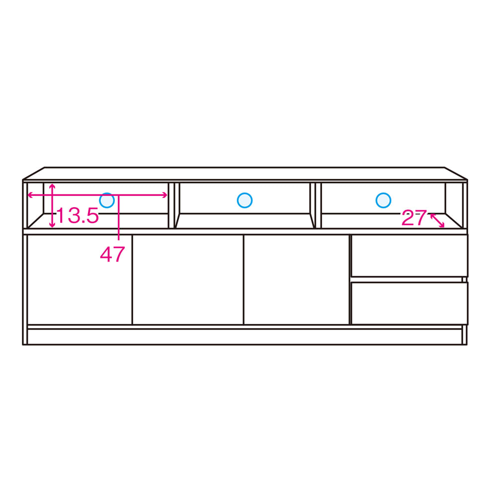 ハイタイプテレビ台　幅150高さ70cm 【コンパクト設置シアターシリーズ】 [5]