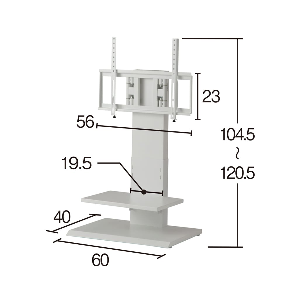 テレビスタンド ロータイプ（左右首振り・昇降式） 32〜60インチ対応 [2]