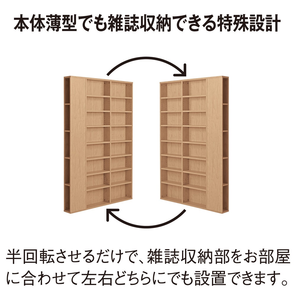 雑誌もまとめて収納出来る薄型コミックラック 幅120cm高さ88cm奥行15cm [5]