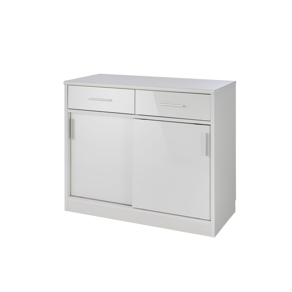 お手入れがラクな光沢天板！高さオーダー 引き戸キャビネット 幅90cm奥行45cm高さ70cm〜100cm [4]