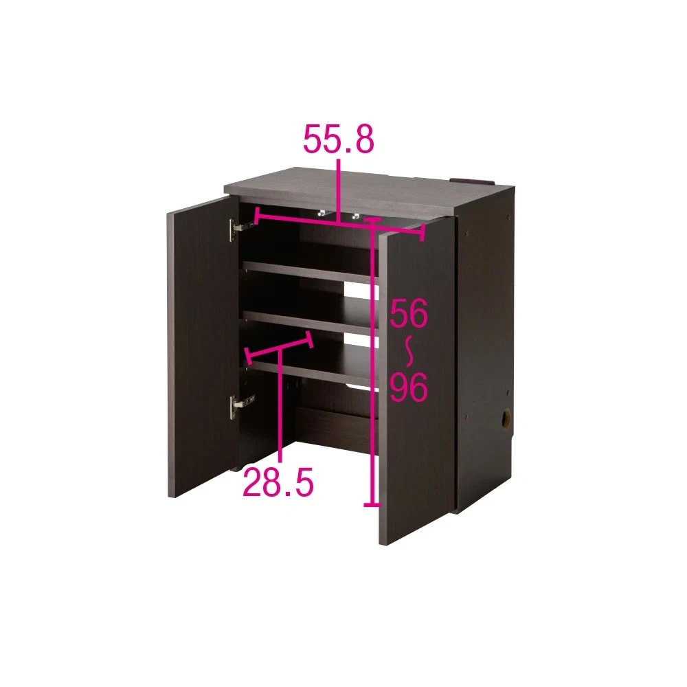 配線も収納もフレキシブル！高さオーダーリビング収納庫 2口コンセント付き 幅60cm奥行35cm高さ60cm〜100cm