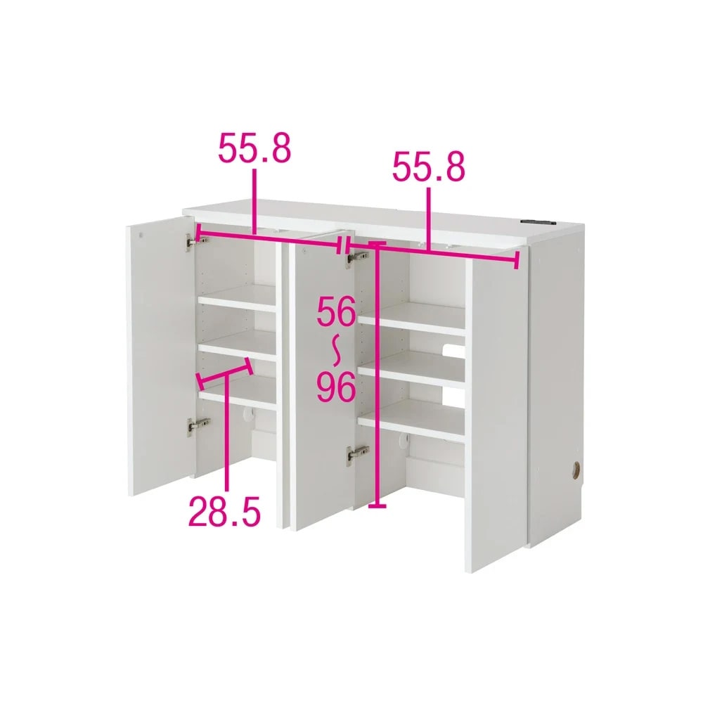配線も収納もフレキシブル！高さオーダーリビング収納庫 2口コンセント付き 幅120cm奥行35cm高さ60cm〜100cm
