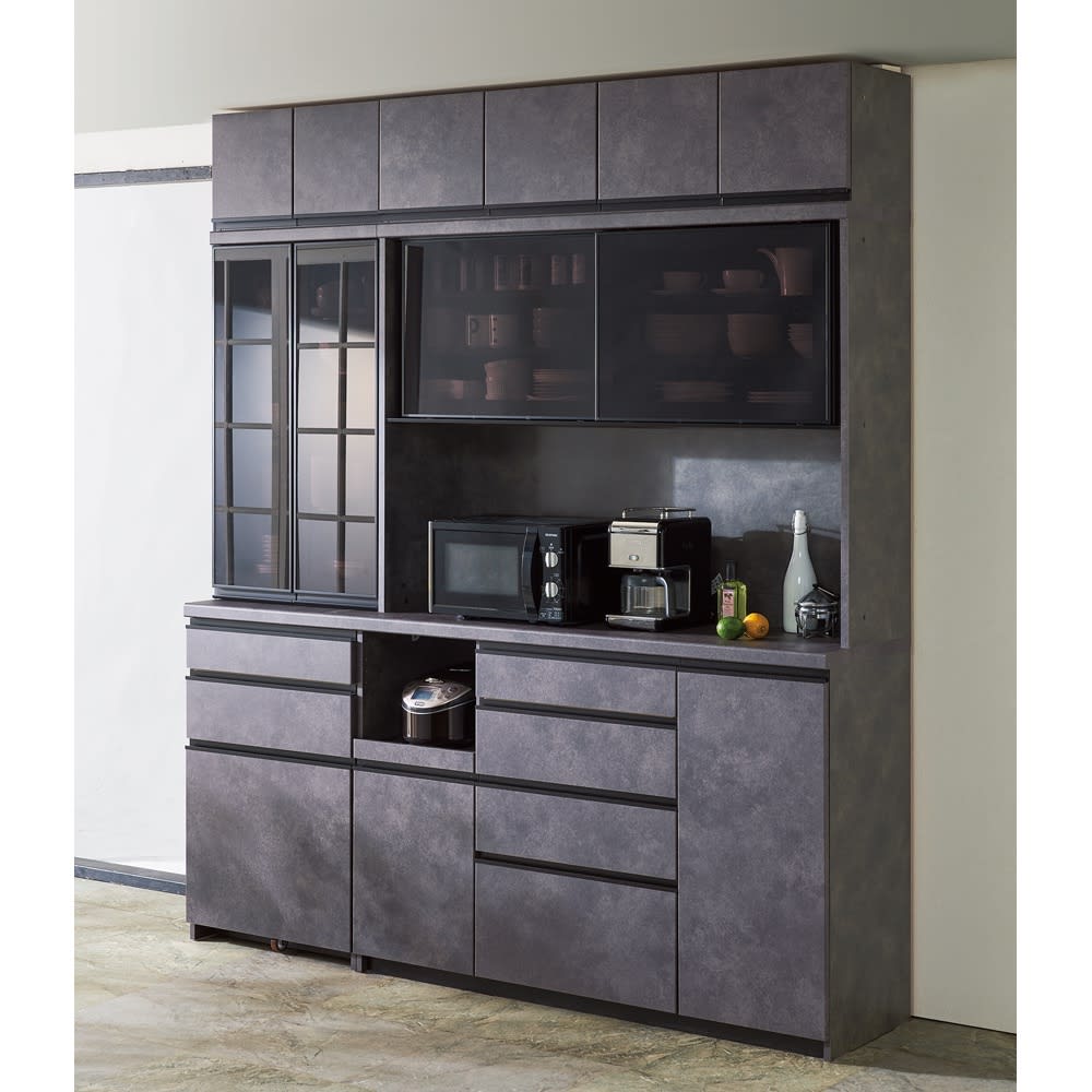 料理生活を快適にする多機能ハイグレードダイニングシリーズ ダイニングボード 幅140cm 奥行50cm 高さ188.5cmパモウナEMA-1400R [3]