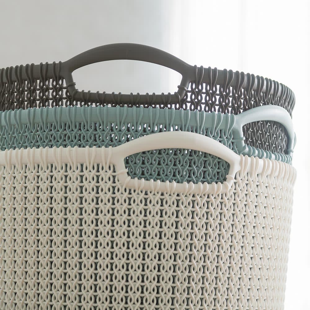 カーバー ニット調ランドリーバスケット スクエアタイプ [3]