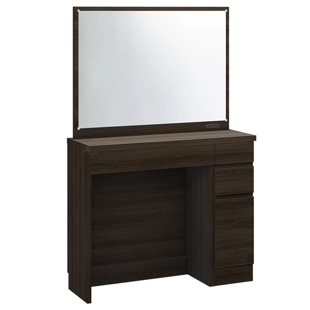 Milath/ミラス 薄型ワイドドレッサー 幅87.5cm 奥行30cm高さ132cm [2]