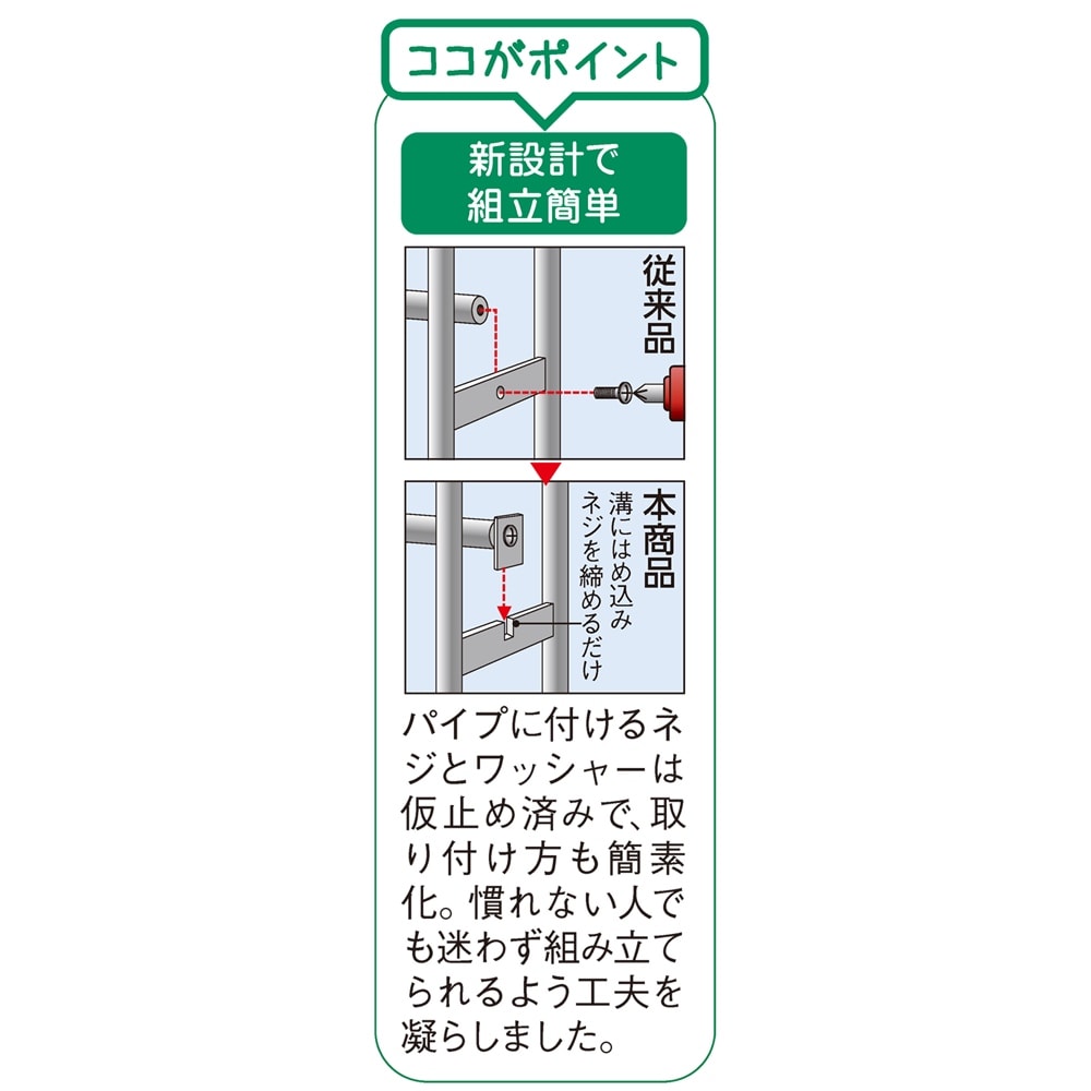 組立の労力を削減した頑丈突っ張りハンガー 幅伸縮タイプ（116〜210cm） カーテンなし [4]