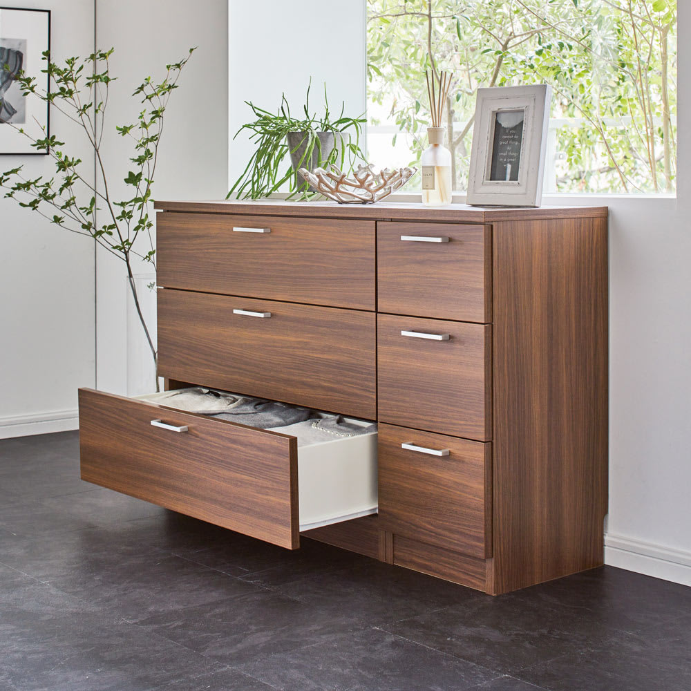 【日本製】色は14色展開！幅が1cm単位でオーダーできるサイズオーダーチェスト 6段（高さ126cm）・奥行35cm・幅25〜80cm [2]