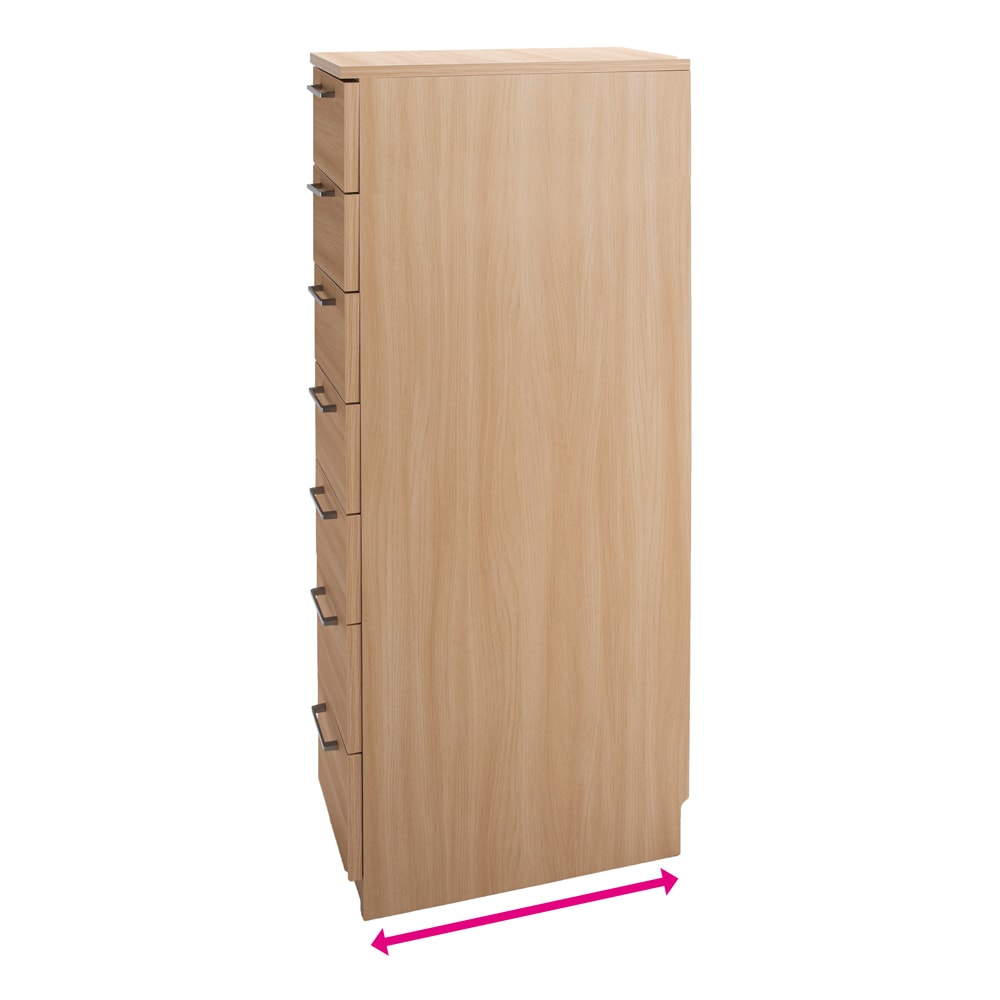 【日本製】色は14色展開！幅が1cm単位でオーダーできるサイズオーダーチェスト 7段（高さ144cm）・奥行52cm・幅25〜80cm