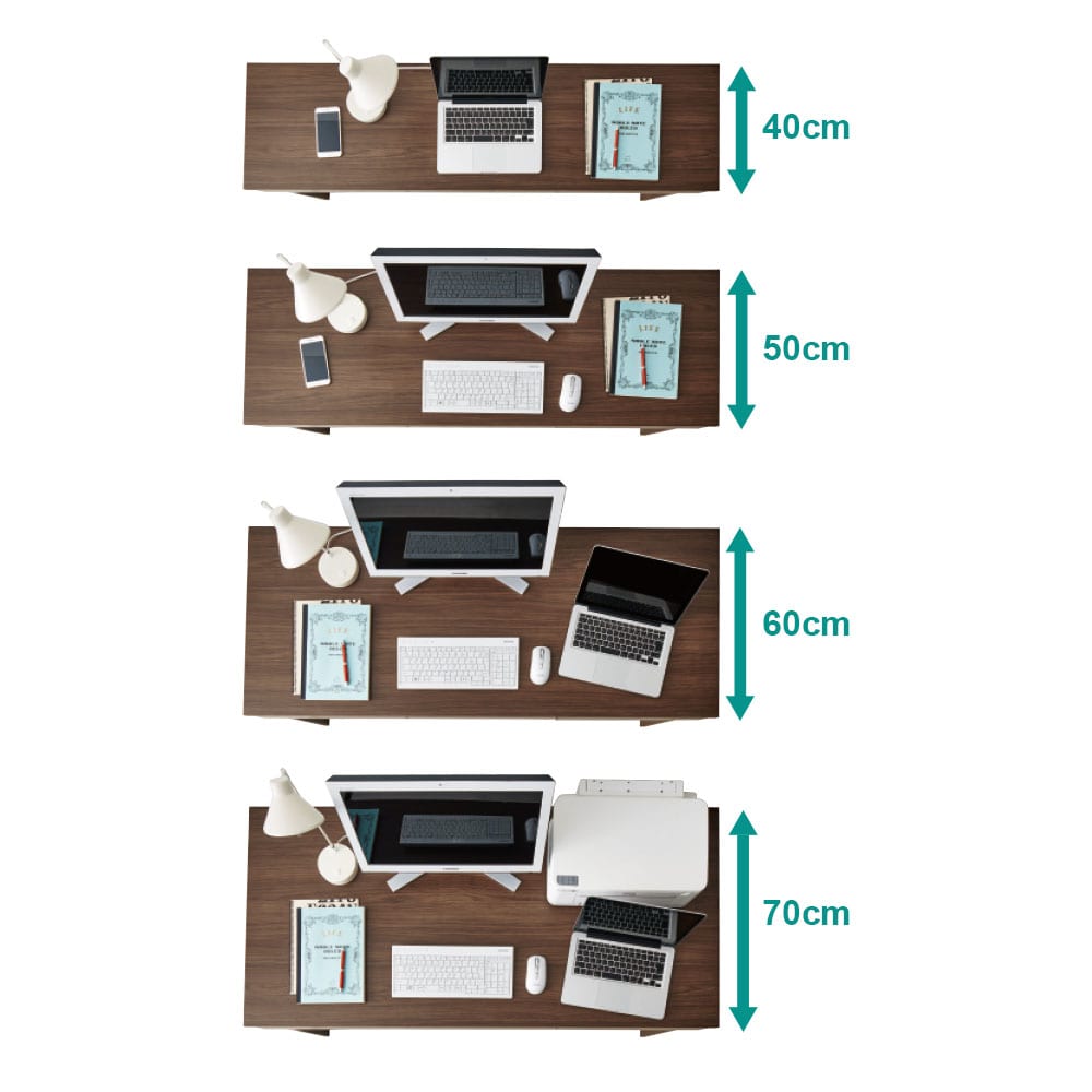 奥行選べるデスクシリーズ デスク単品 幅120cm・奥行70cm [5]