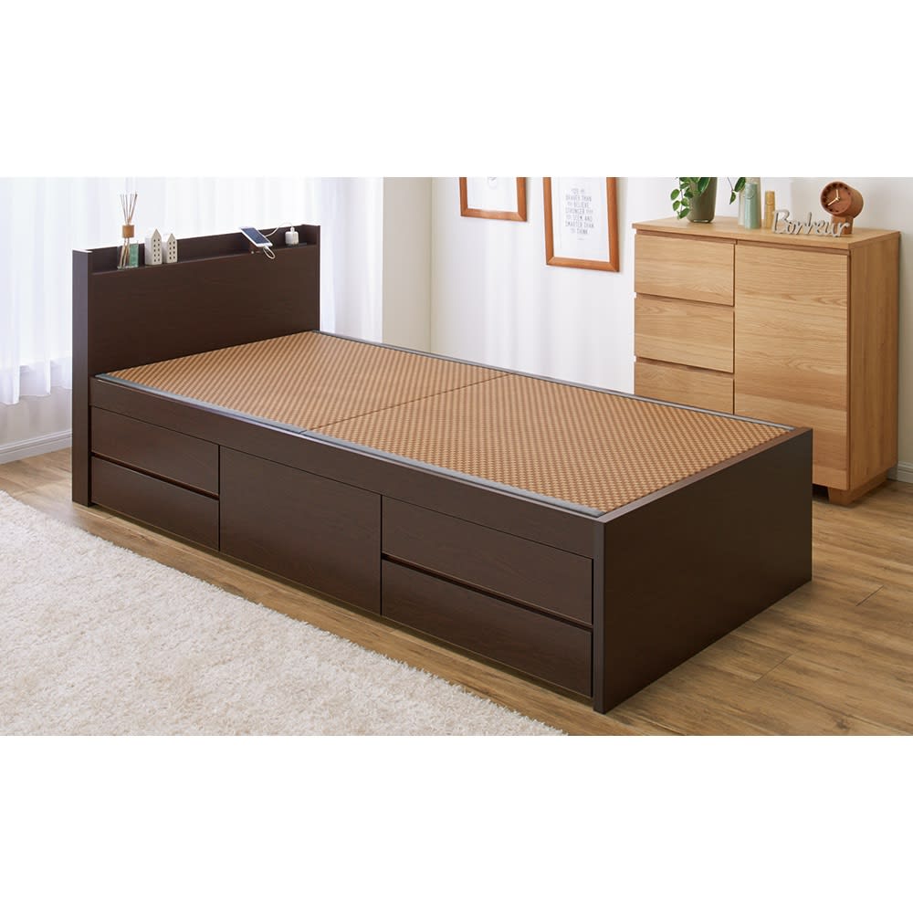 美草畳収納付きベッド 棚あり