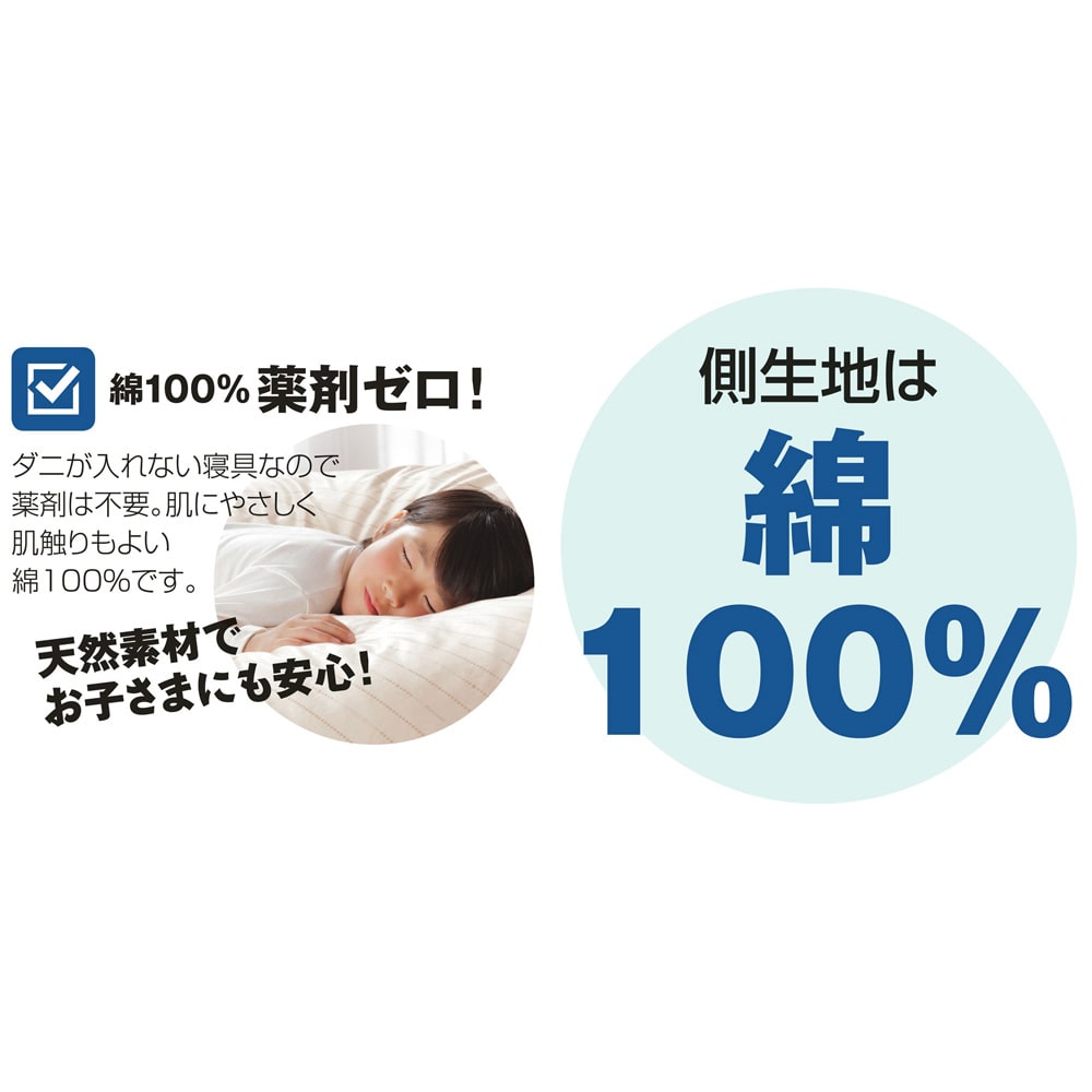 綿100％生地のダニゼロック 掛け布団 [5]