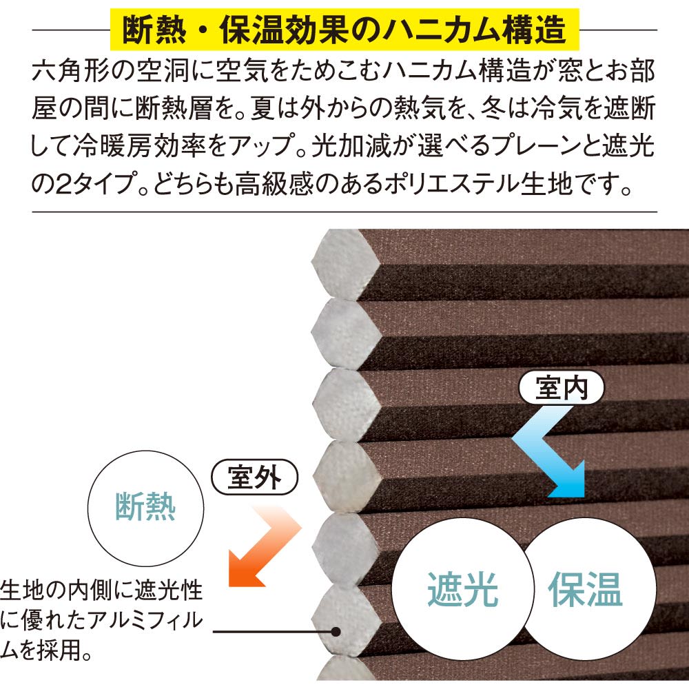 ハニカム構造のシェード〈遮光タイプ〉 [4]