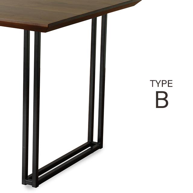 無垢材を贅沢に使用したモダンデザインテーブル 【脚：Bタイプ】［幅150］ [4]