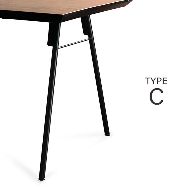 無垢材を贅沢に使用したモダンデザインテーブル 【脚：Cタイプ】［幅150］ [4]