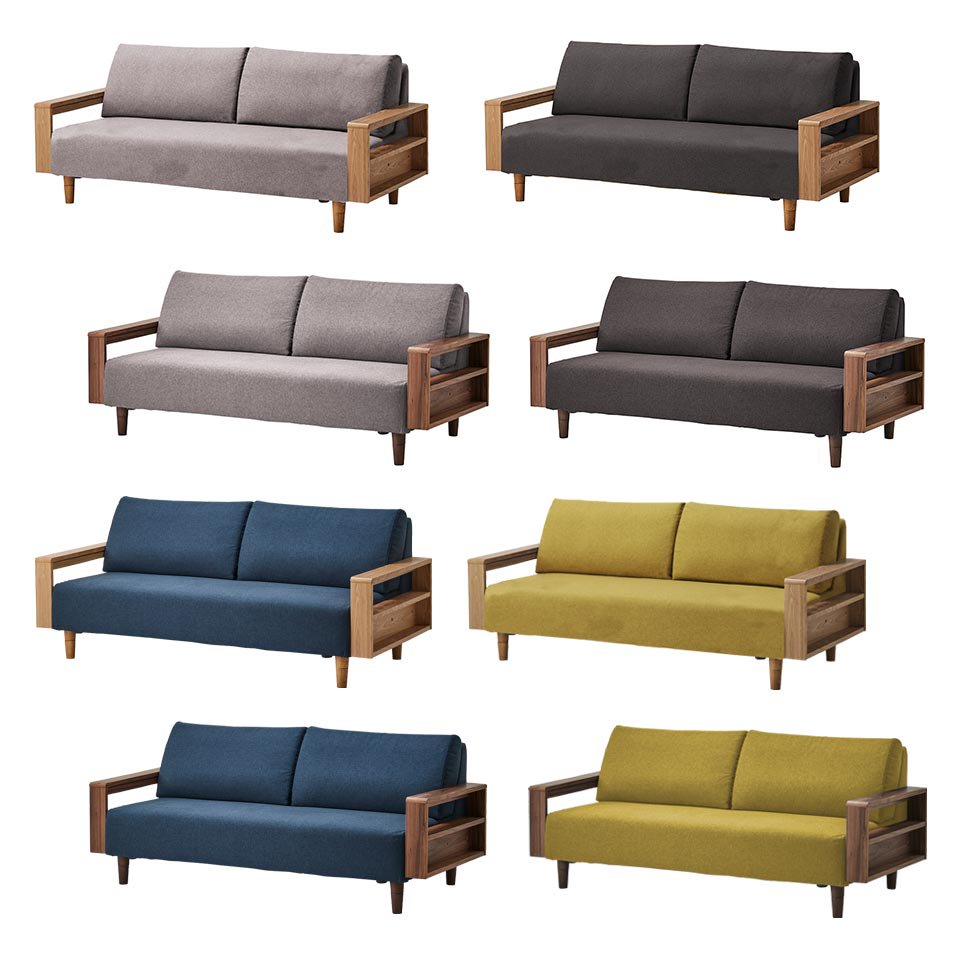 生地が洗える北欧モダンソファ 選べる２色のフレーム 3人掛け【ライトグレー】［幅180］ [2]