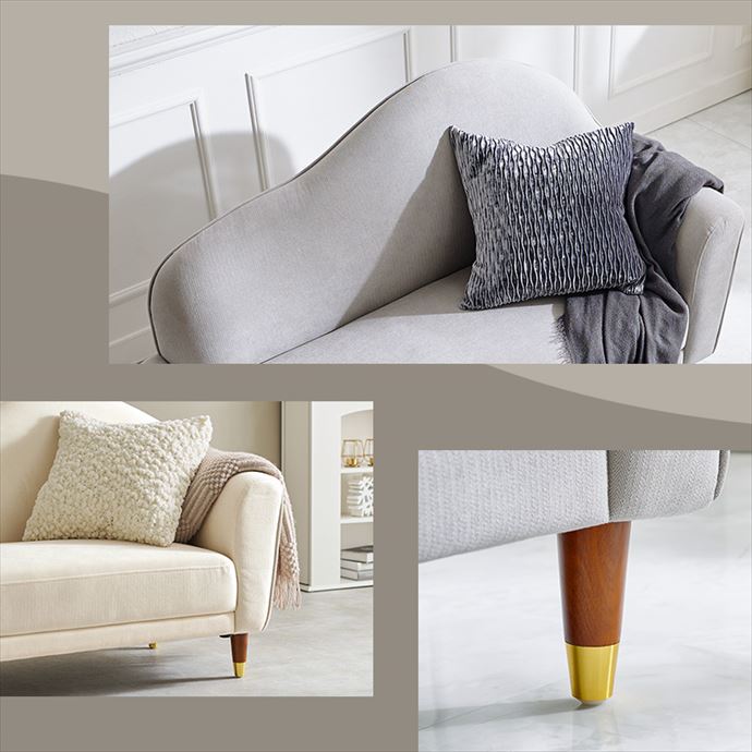 【送料無料】幅126 ソファ ソファー 2人掛けソファ ロー ハイ フロア 片肘ソファ 椅子 二人掛け 左肘 木脚 布張り ファブリック 2way 一人暮らし 1R 2人 コンパクト 低い 高級感 大人かわいい リビング アイボリー [3]