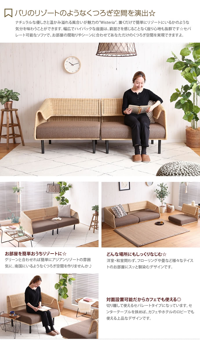 【送料無料】【二人掛け】 ソファ ソファー 2人掛けソファ 2人掛けソファー 2人掛け 2P フロア フロアソファ フロアソファー ローソファ ローソファー おしゃれ ハイバック リビング 北欧 モダン ナチュラル シンプル レトロ カフェ アイアン Wisteria ナチュラル [2]