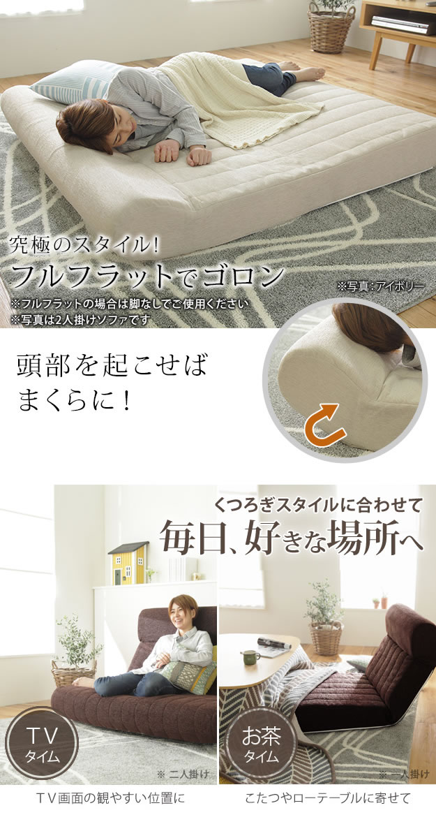 【送料無料】【1人掛】ソファ ソファー 1人掛けソファ 1人掛けソファー 1人掛け 1P フロアソファ フロアソファー 日本製 ローソファ ハイバック ブラウン アイボリー ブラック グレー グリーン ブラウン [5]