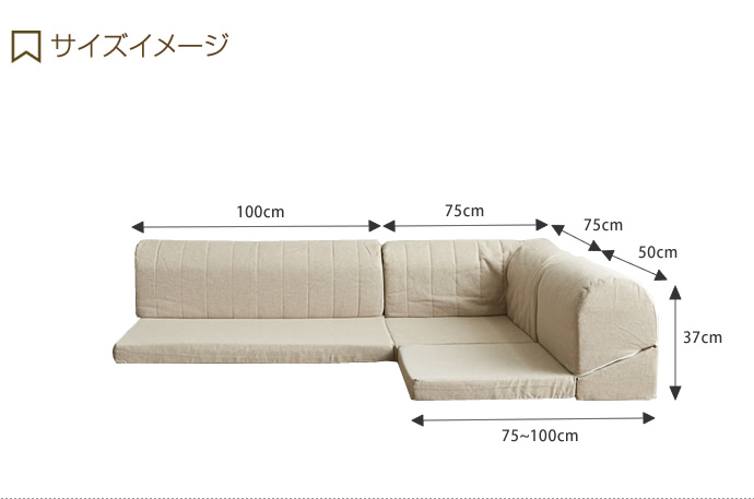 【送料無料】コーナーソファ 3人掛け 幅100cm 幅50cm 低反発 グレー [3]