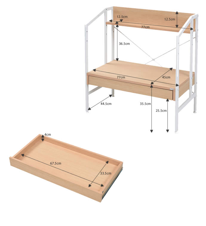 【送料無料】デスク ゲーミングデスク  パソコン 机 収納 木  シンプル 引き出し 木製 北欧インテリア  おしゃれ 在宅ワーク テレワーク 在宅勤務 ホワイト [4]
