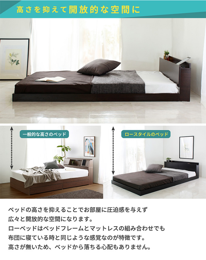 【送料無料】幅103cm ベッド ベッドフレーム シングル ブラック  シングル ブラック サイズ S USB コンセント 単品 フレーム すのこ すのこベッド 通気性 bed ベット [3]