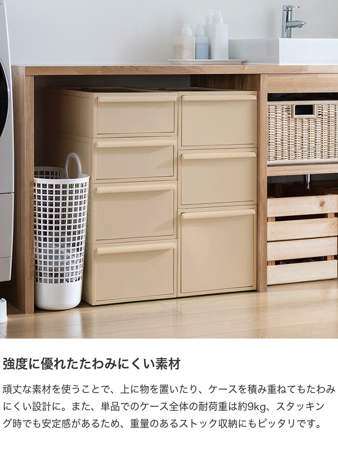 幅32 収納ケース カラーボックス 単品 Lサイズ 引き出し タンス 箪笥 日本製 一人暮らし ワンルーム 押し入れ 衣装 整理整頓 靴下 ソックス Tシャツ プラスチック ランドリー キッチン ホワイト [5]