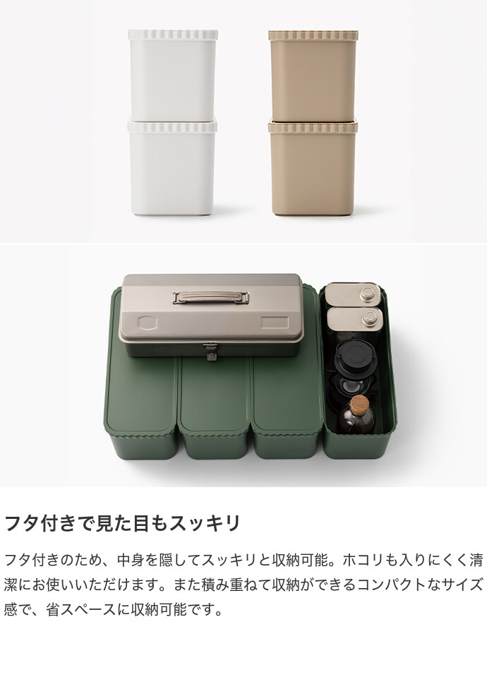 幅36 収納 カラーボックス コンテナボックス インナーボックス 収納ボックス 整理ボックス 小物入れ 雑貨収納 6L 日本製 フタ付き 屋外 積み重ね スタッキング 耐久性 頑丈 軽量 ライクイット キャンプ アウトドア 防災 ホワイト [5]