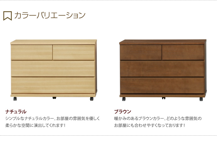 【送料無料】Biore チェスト 引出し収納 収納 木製 シンプル キャスター付 スライドレール 70幅 ナチュラル [4]